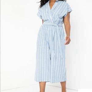 Eloquii linen cropped jumpsuit size 24